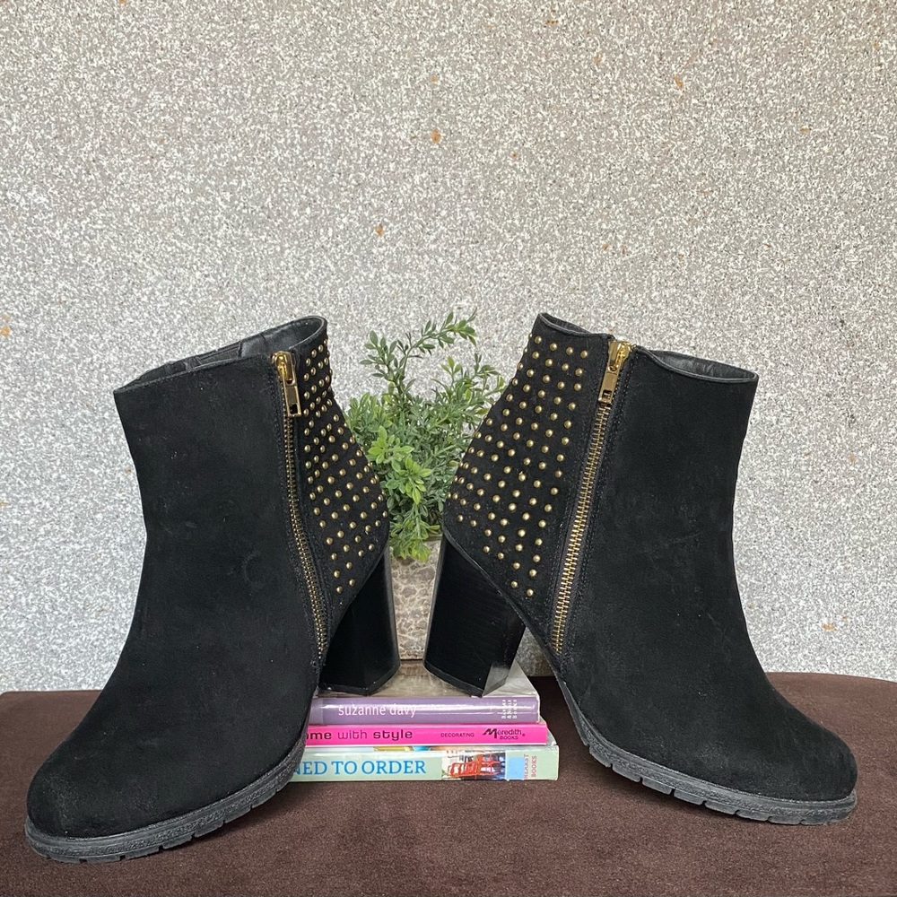 Ashley Stewart Black Stud Boots
